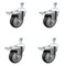 Service Caster 4 Inch SS Thermoplastic Rubber 1/2 Inch Threaded Stem Caster Set Total Lock Brake SCC-SSTSTTL20S414-TPRB-M1215-4 - alternate 1